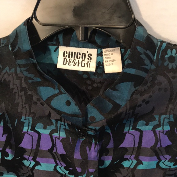 Chico’s Design ladies size 2 multi colored top - Picture 3 of 4